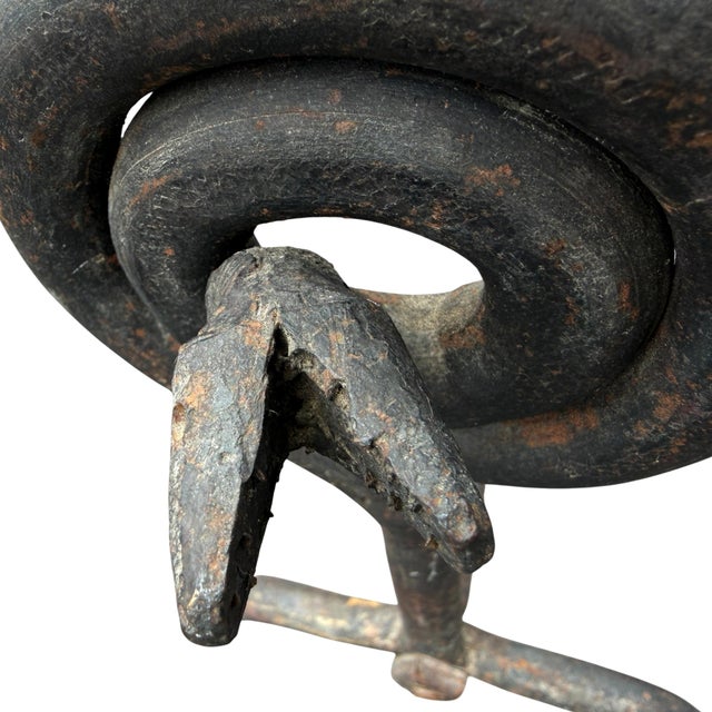 Pair of Hand-Wrought Iron Serpent Andirons, Early 20th Century For Sale - Image 15 of 15