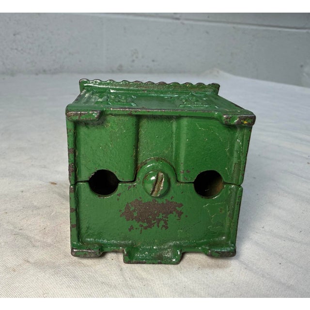 Green Share Antique 1927 Cast Iron Green House Still Coin Bank by Andy & Susan Moore For Sale - Image 8 of 9