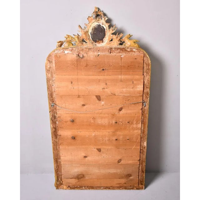 Large 19th Century Silver Louis Philippe Mirror With Gilded Mirror Crest For Sale - Image 12 of 12