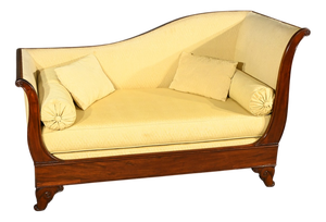 1st Part 19th Century Restoration Mahogany Daybed with Backsplash
