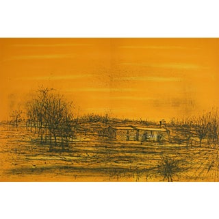 1966 Lithograph by Jean Carzou "La Petite Chapelle" (The Small Chapel, Provence France) For Sale