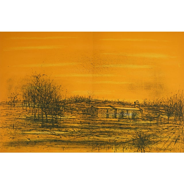 1966 Lithograph by Jean Carzou "La Petite Chapelle" (The Small Chapel, Provence France) For Sale