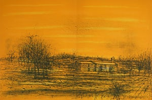 1966 Lithograph by Jean Carzou "La Petite Chapelle" (The Small Chapel, Provence France)