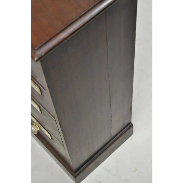 19th Century Victorian Mahogany Apothecary Medicine Cabinet With 10 Drawers Glass Pulls For Sale - Image 10 of 12