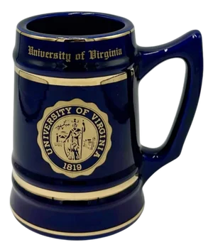Vintage University of Virginia Uva Cobalt Blue Ceramic Mug