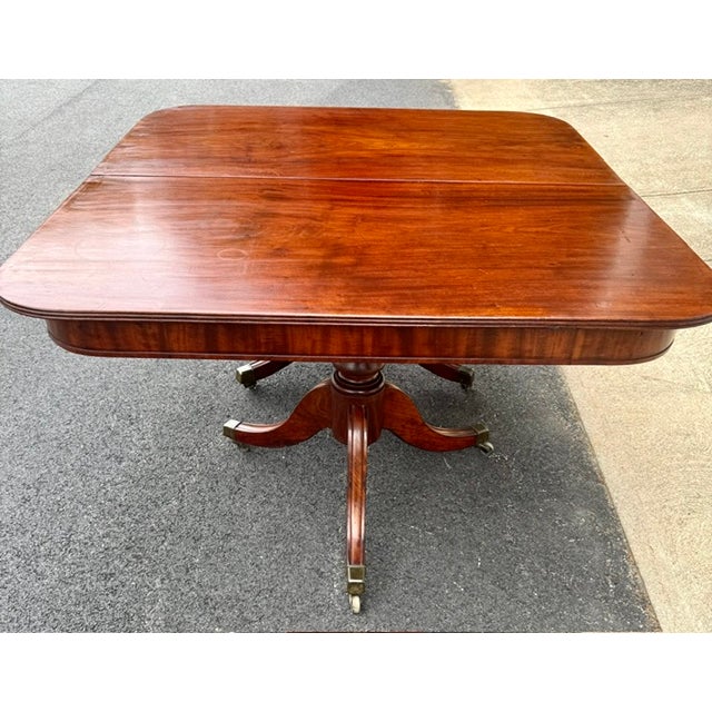 Antique American 2 Pedestal Mahogany Dining Table Early 19th Century For Sale - Image 9 of 14