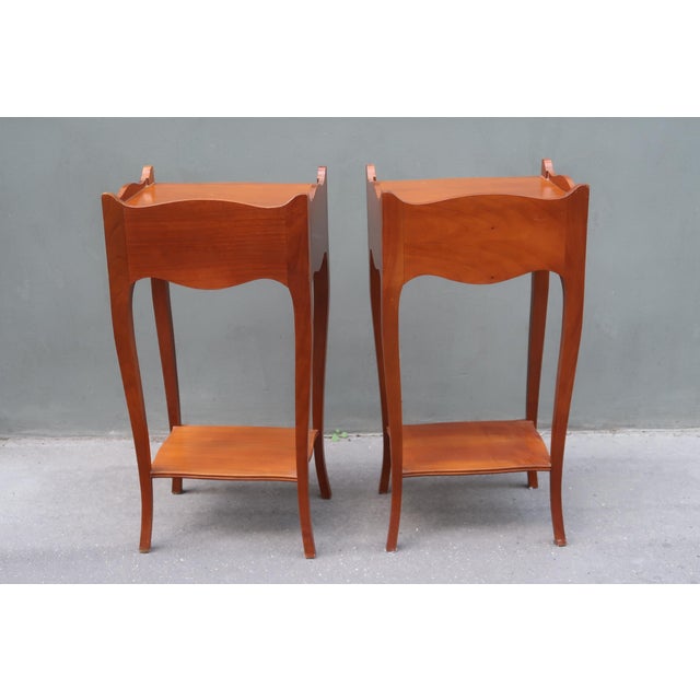 1970s Pair of French Louis XV Style Side Tables Nightstands For Sale - Image 15 of 15