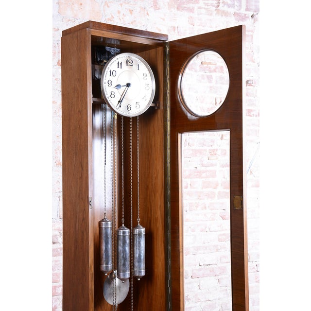 Art Deco Longcase Clock in Walnut and Spruce, 1920s For Sale - Image 4 of 18