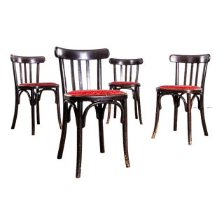 Ebonised Cafe Chairs, 1950s, Set of 4 For Sale