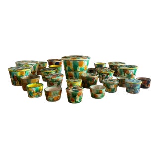 19th Century Collection of Awaji Pottery - 25 Piece Set For Sale
