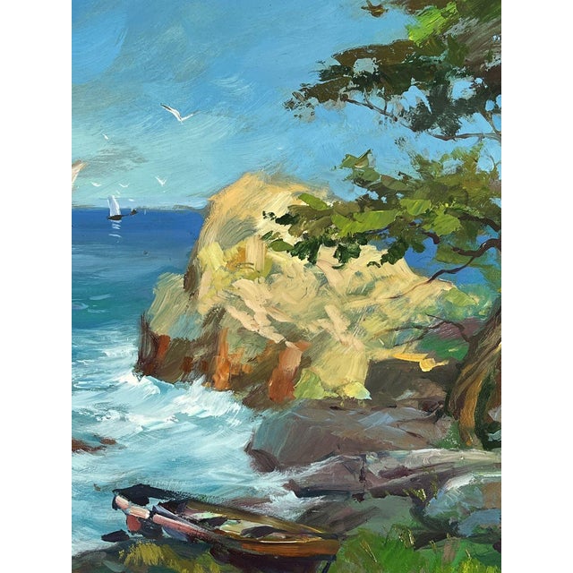 Oil Painting Beautiful Sea With Ships Yuriy Suprunchuk For Sale - Image 9 of 11