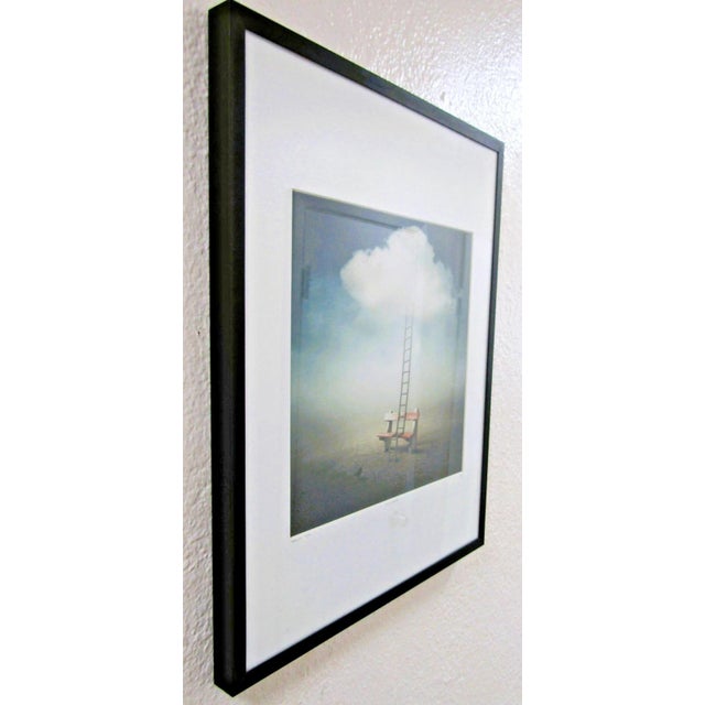 Wood 1990s Sarolta Ban Cloudladder No. 531 Digital Photo Manipulation Framed Behind Glass For Sale - Image 7 of 8