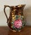 Early 19th Century Antique 19th Century English Regency Staffordshire Copper Luster Pitcher With Relief Molded Pink Roses For Sale - Image 5 of 14