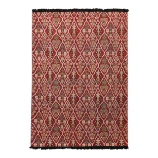 Rug & Kilim Classic Style Rug in Red and Beige Floral Pattern, 4x6 For Sale