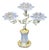 Ornate Brass & Crystal Three-Candle Decorative Holder for Table Decor Italian Style For Sale