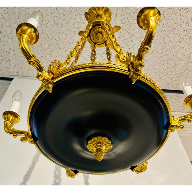 Gold Myran Allan Luxury Lighting Empire Style Black and Gold Chandelier For Sale - Image 8 of 8