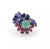 Contemporary Multicolor 3.35ct Ruby Sapphire Emerald 14k White Gold Cocktail Ring - Size 6.5 For Sale - Image 3 of 5