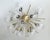 Italian sputnik flush mount with clear Murano glass globes mounted on solid brass frame in satin brass finish / Made in...