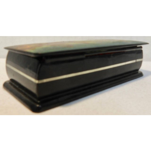 Hand-Painted Russian Lacquer Box For Sale - Image 4 of 9