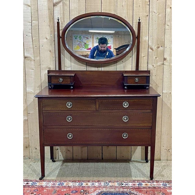 English Dressing Table in Mahogany, 1930s For Sale - Image 17 of 17