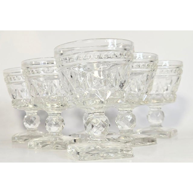 Transparent Glittering Vintage Cordial Goblets- Set of Six For Sale - Image 8 of 8