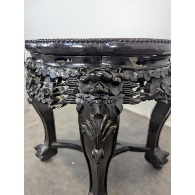 Side Table in Ironwood with Marble Top For Sale - Image 4 of 8