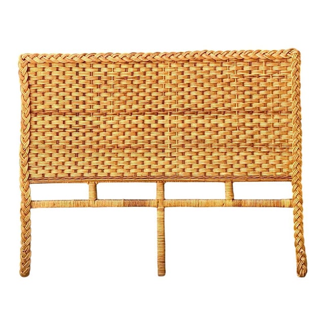 This striking vintage queen headboard is a masterclass in mid-century organic design, showcasing the timeless appeal of...