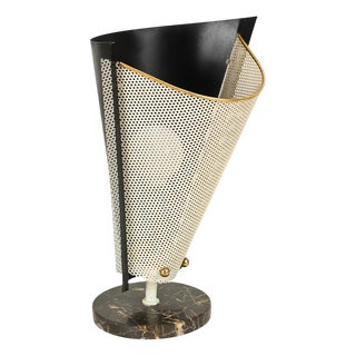 Table Lamp in Marble, Brass and Metal attributed to A. Lelli for Stilnovo, Italy, 1950s For Sale