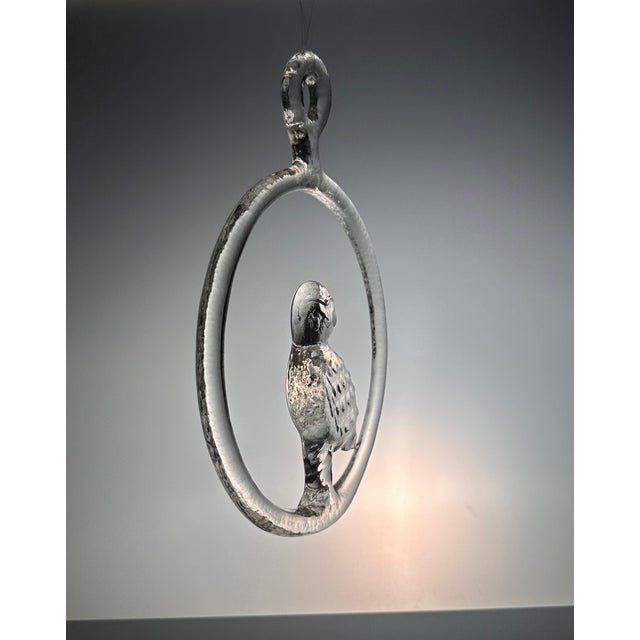 Owl Window Sun Catcher in Crystal Glass by Bertil Vallien for Kosta Boda, Sweden, 1970s For Sale - Image 9 of 14