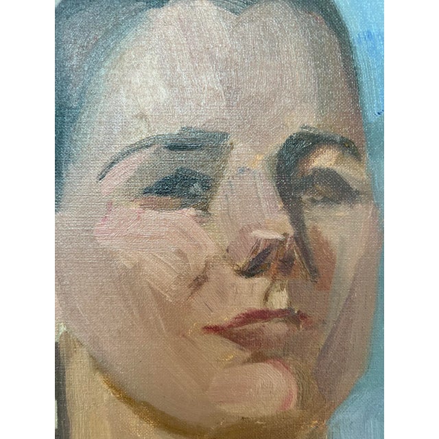 Albert Chavaz, Portrait de jeune femme, 1977, Oil on Cardboard, Framed For Sale - Image 4 of 11