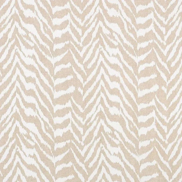 Schumacher Quincy Hand Print Fabric in Natural For Sale