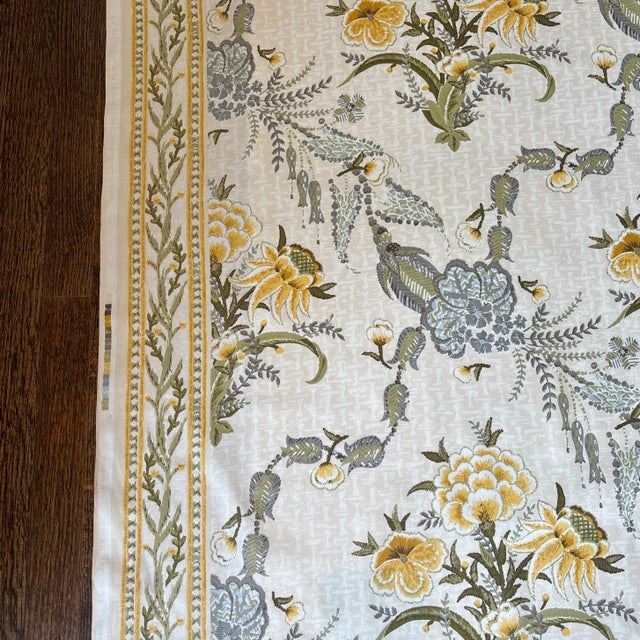 1980s Yellow Floral Bolt of Fabric- 5 1/2 Yards For Sale - Image 4 of 5