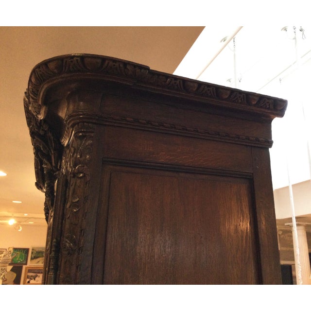 Antique French Oak Armoire, 18th Century For Sale - Image 10 of 13