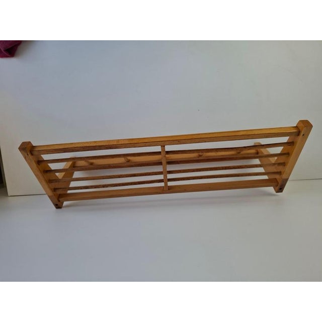 Mid-Century Czechoslovakian Wooden Wall Coat Rack with Shelf by ULUV, 1970 For Sale - Image 16 of 18