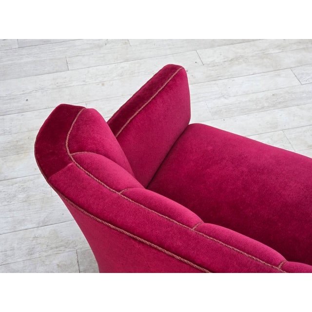 Danish 2-Seater Sofa in Velour with Ash Wood Legs, 1960s For Sale - Image 14 of 17