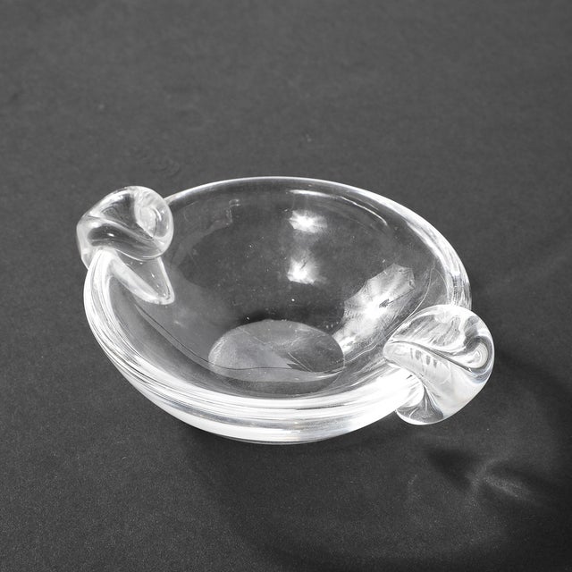 Mid-Century Modernist Crystal Dish Signed Steuben For Sale - Image 17 of 18