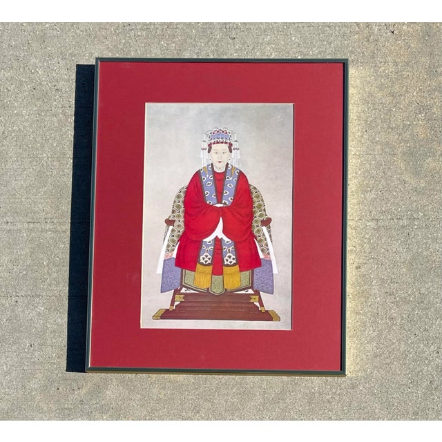 Wonderful dipiction of a Chinese ancestral female with beautiful head dress print with beautiful colors with matching...