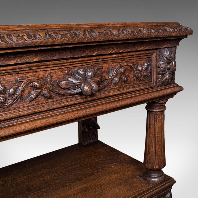Large Antique Buffet, Scottish, Oak, Server, Sideboard, Gothic Taste, Victorian For Sale - Image 10 of 12