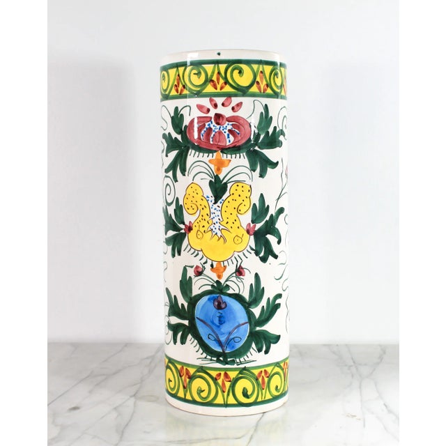 Hollywood Regency Vintage Hand Painted Umbrella Stand - Made in Spain For Sale - Image 3 of 9