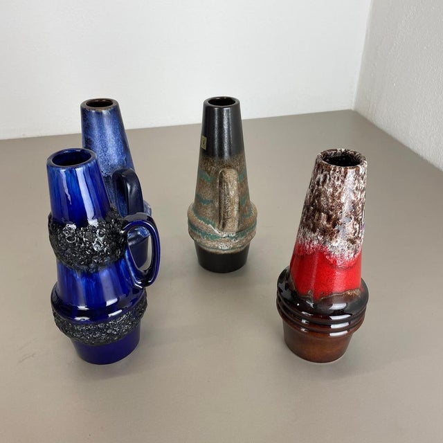 Vintage Pottery Fat Lava Vases by Scheurich, Germany, 1970s, Set of 4 For Sale - Image 18 of 18