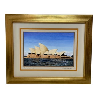 20th Century Painting Sydney Harbour Opera House House Australia Signed G. Douglas Hemingway For Sale