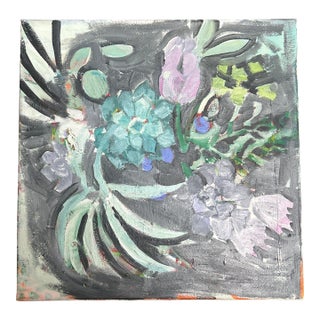 Contemporary Original Abstract Botanical Painting on Canvas For Sale