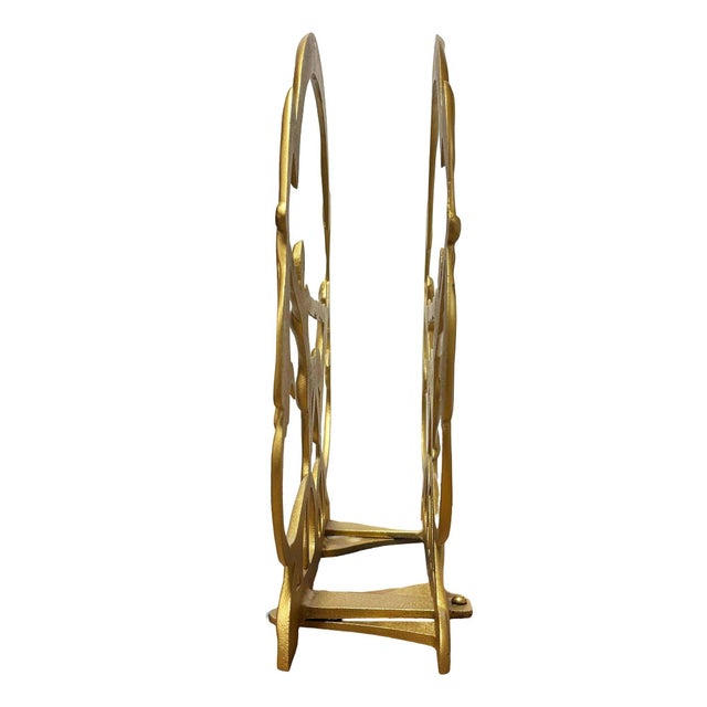 1928 Art Deco Nude Flapper Brass Magazine Rack by Seville Art Metal Studios For Sale In Los Angeles - Image 6 of 12