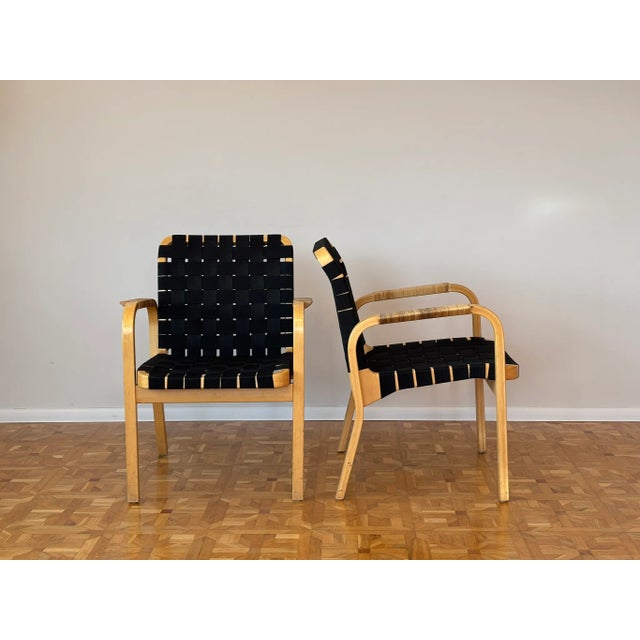 Wood Model 45 Lounge Chairs attributed to Alvar Aalto for Artek, 1970s, Set of 2 For Sale - Image 7 of 17