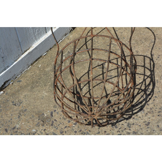 Vintage Black Iron / Metal Balloon Hanging Basket Planter For Sale - Image 13 of 13