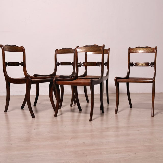 Antique English Regency Style Chairs, 1890s, Set of 5 For Sale - Image 18 of 18