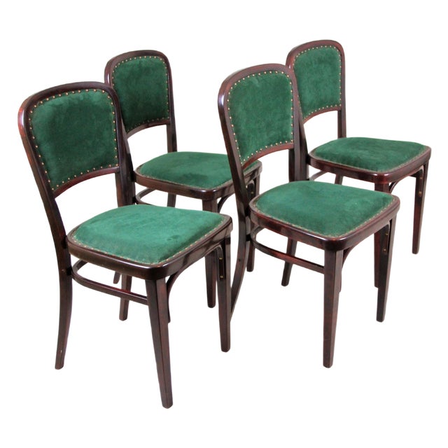 Art Nouveau Dining Chairs by Marcel Bomber for Thonet, Austria, 1910s, Set of 4 For Sale