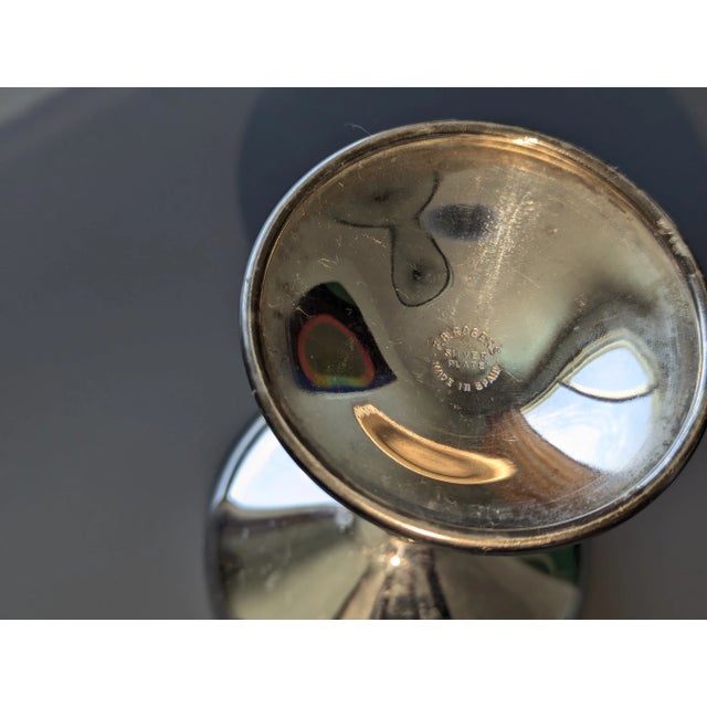 Traditional 2 Mid Century Fb Rogers Silver Plated Goblets With Twisted Vine Stems For Sale - Image 3 of 3