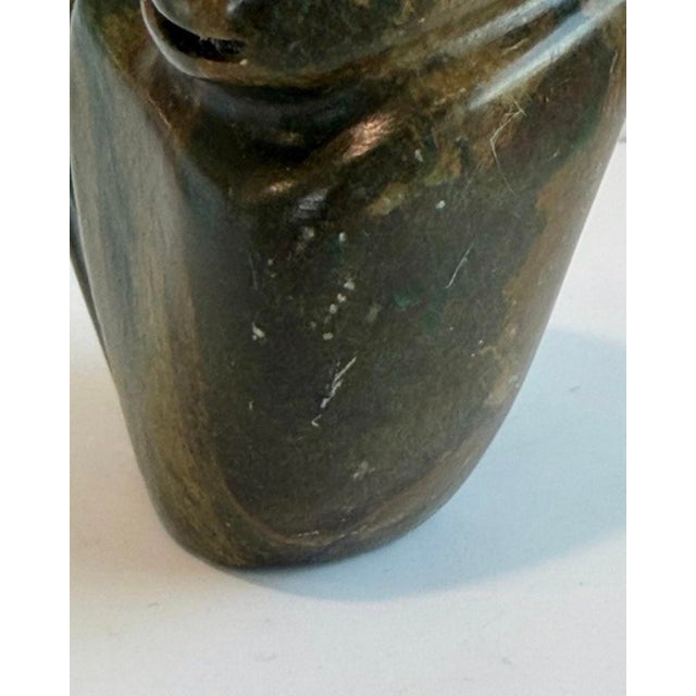 Vintage Hand-Carved Green Stone Abstract Figural Sculpture For Sale - Image 9 of 9