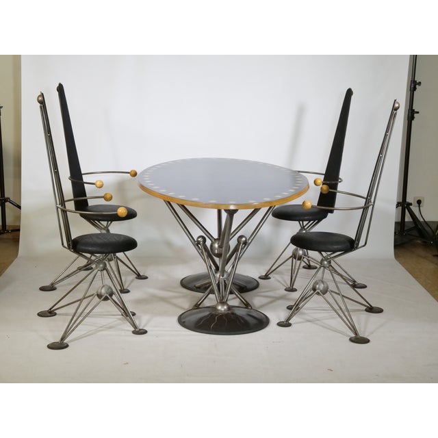 Modern Postmodern Futuristic Dining Room Set Table and Chairs from Krauts, 1990s, Set of 5 For Sale - Image 3 of 18